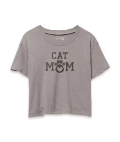Outlet Nayked Apparel Women'S Ridiculously Soft Vintage Crop Graphic Tee | Cat Mom