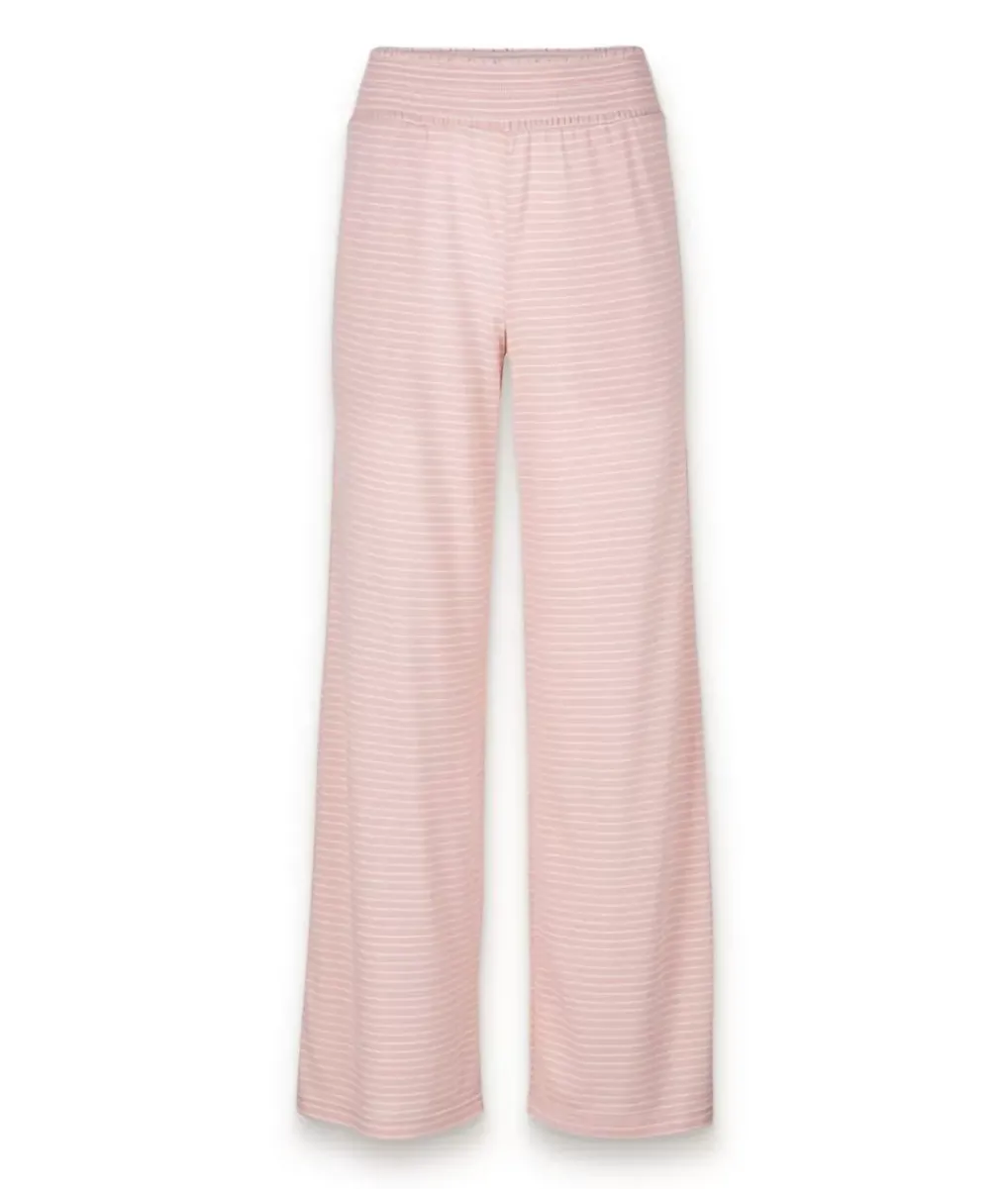 Best Nayked Apparel Women'S Ridiculously Soft Shirred Wide Leg Fine Line Striped Lounge Pants