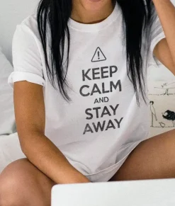 Hot Nayked Apparel Women'S Ridiculously Soft 100% Cotton Graphic Tee | Keep Calm And Stay Away