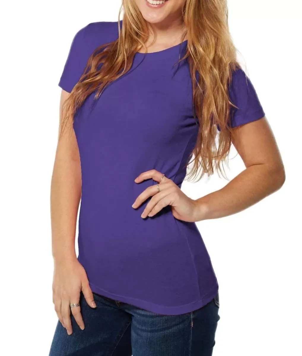 Fashion Nayked Apparel Women'S Ridiculously Soft Lightweight Crew Neck T-Shirt