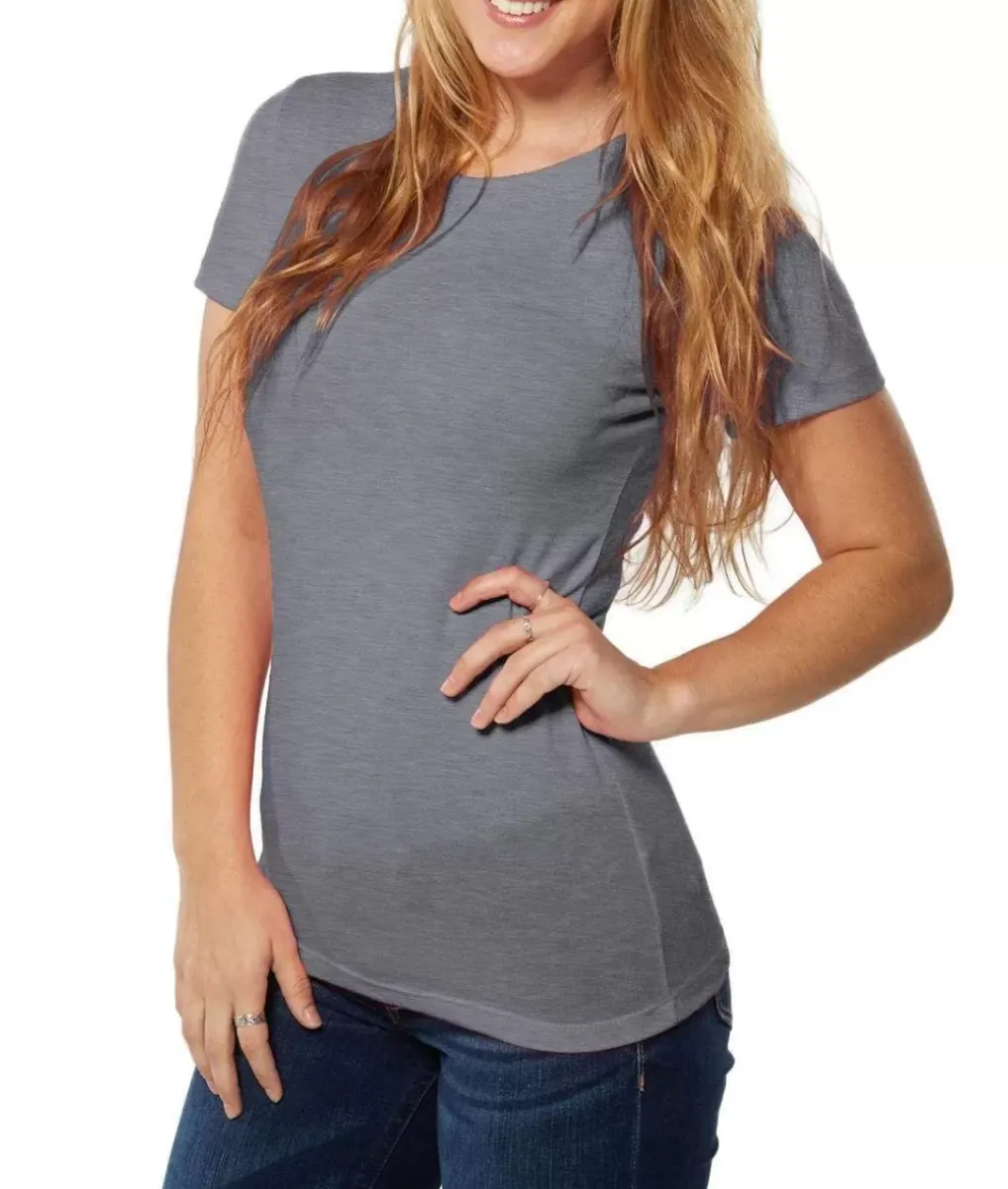 Fashion Nayked Apparel Women'S Ridiculously Soft Lightweight Crew Neck T-Shirt