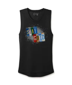 Clearance Nayked Apparel Women'S Ridiculously Soft Festival Graphic Muscle Tank | Stay Gold