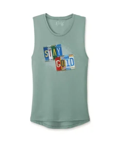 Clearance Nayked Apparel Women'S Ridiculously Soft Festival Graphic Muscle Tank | Stay Gold
