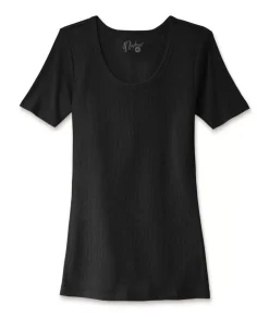 Best Nayked Apparel Women'S Ridiculously Soft Ribbed Scoop Neck Tee