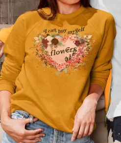Sale Nayked Apparel Women'S Ridiculously Soft Oversized Graphic Fleece Pullover | I Can Buy Myself Flowers