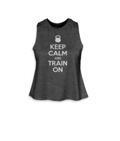 Outlet Nayked Apparel Women'S Ridiculously Soft Cropped Racerback Graphic Tank | Keep Calm