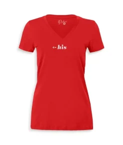 Clearance Nayked Apparel Women'S Ridiculously Soft Deep V Graphic Tee | His Red