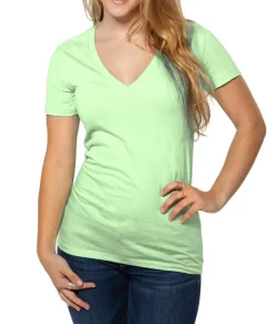 Hot Nayked Apparel Women'S Ridiculously Soft Deep V-Neck T-Shirt