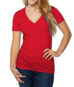 Hot Nayked Apparel Women'S Ridiculously Soft Deep V-Neck T-Shirt