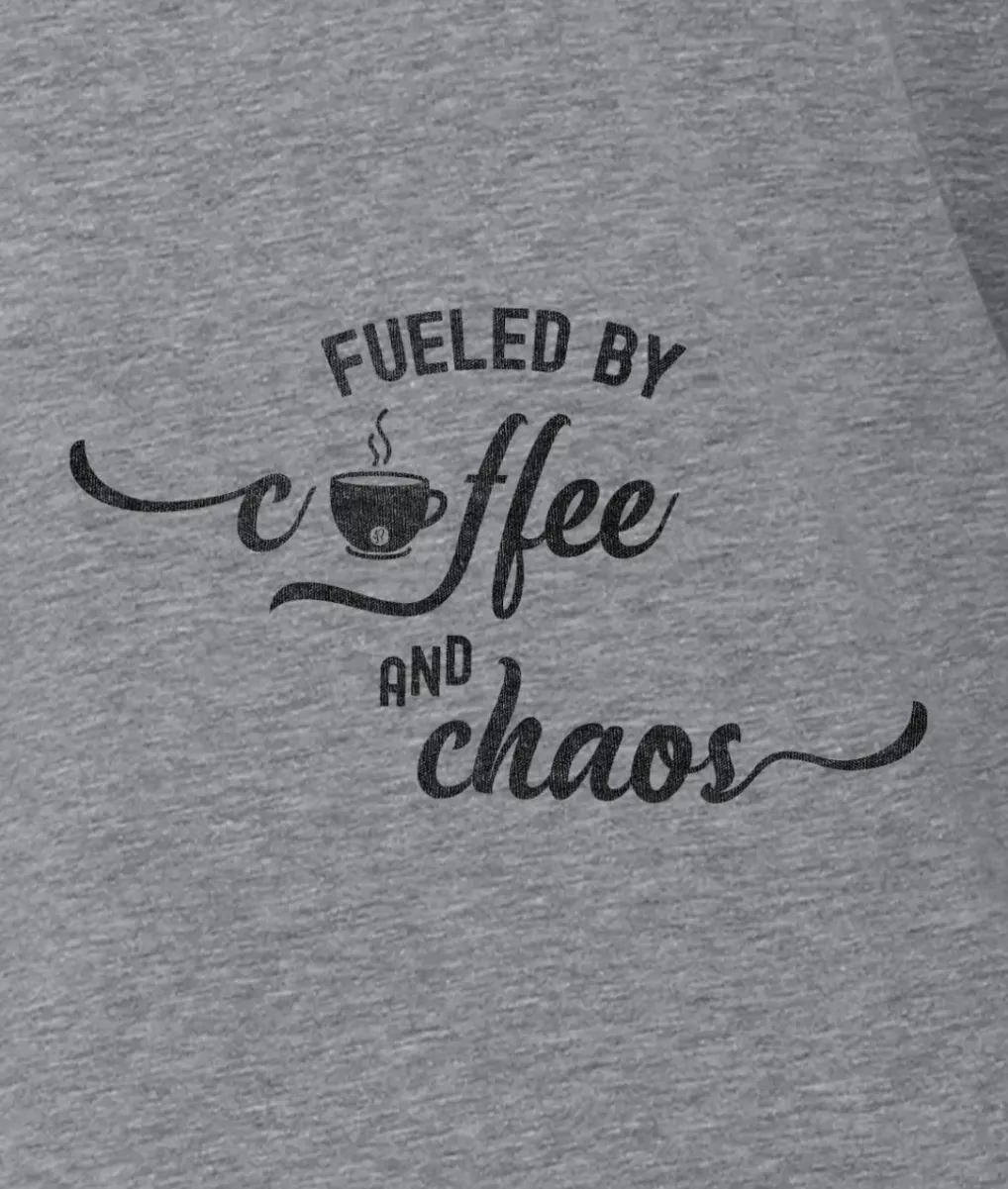 Fashion Nayked Apparel Women'S Ridiculously Soft Midweight Graphic Tee | Fueled By Coffee And Chaos