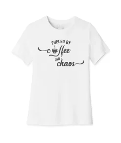 Fashion Nayked Apparel Women'S Ridiculously Soft Midweight Graphic Tee | Fueled By Coffee And Chaos