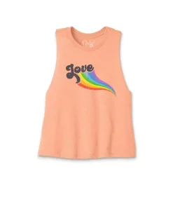 Clearance Nayked Apparel Women'S Ridiculously Soft Cropped Graphic Racerback Tank | Love