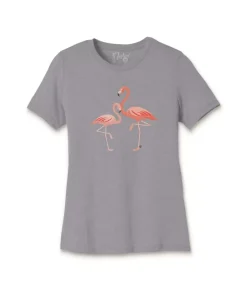 Fashion Nayked Apparel Women'S Ridiculously Soft Lightweight Graphic Tee | Pink Flamingos