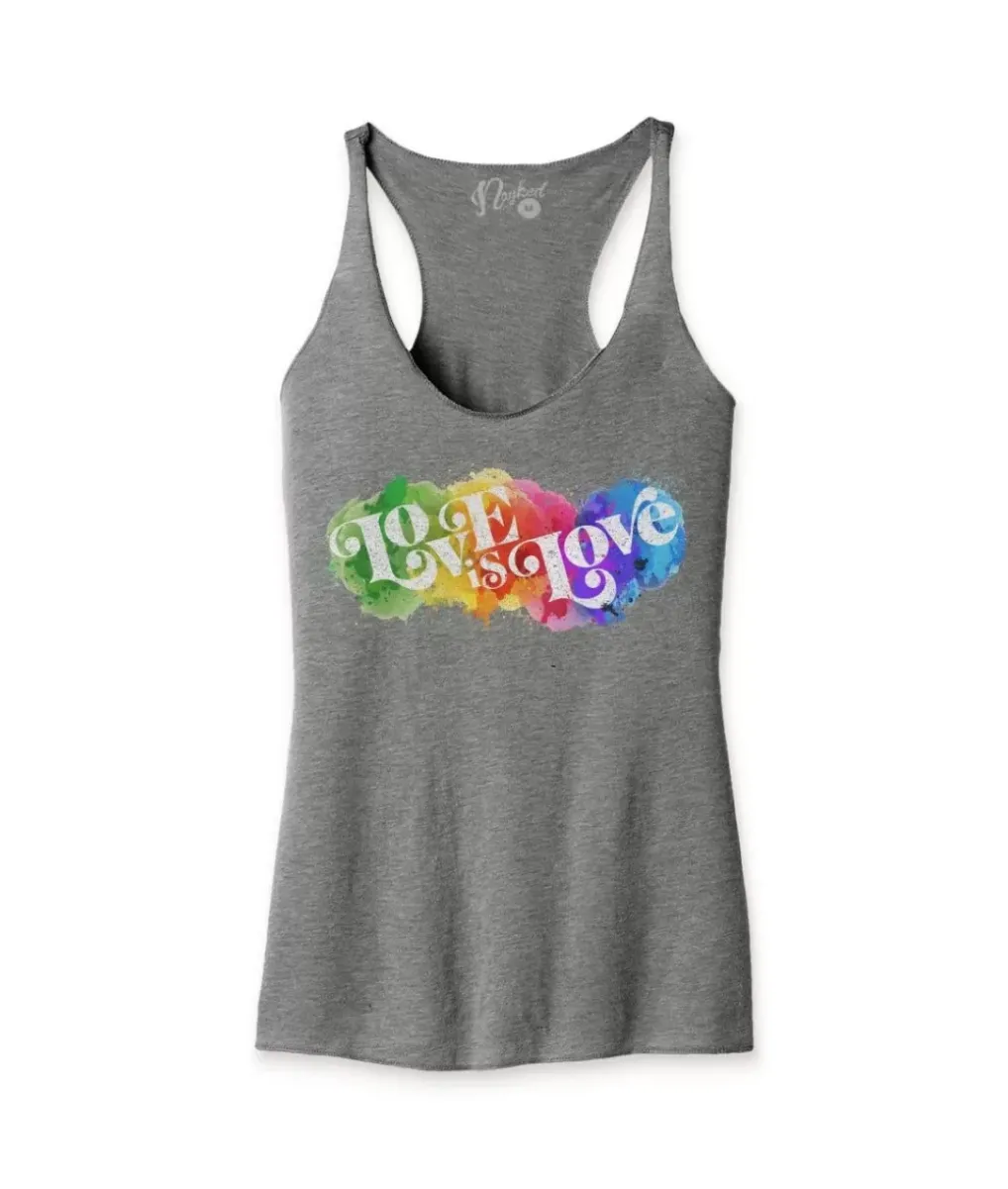 Outlet Nayked Apparel Women'S Ridiculously Soft Lightweight Graphic Racerback Tank | Love Is Love