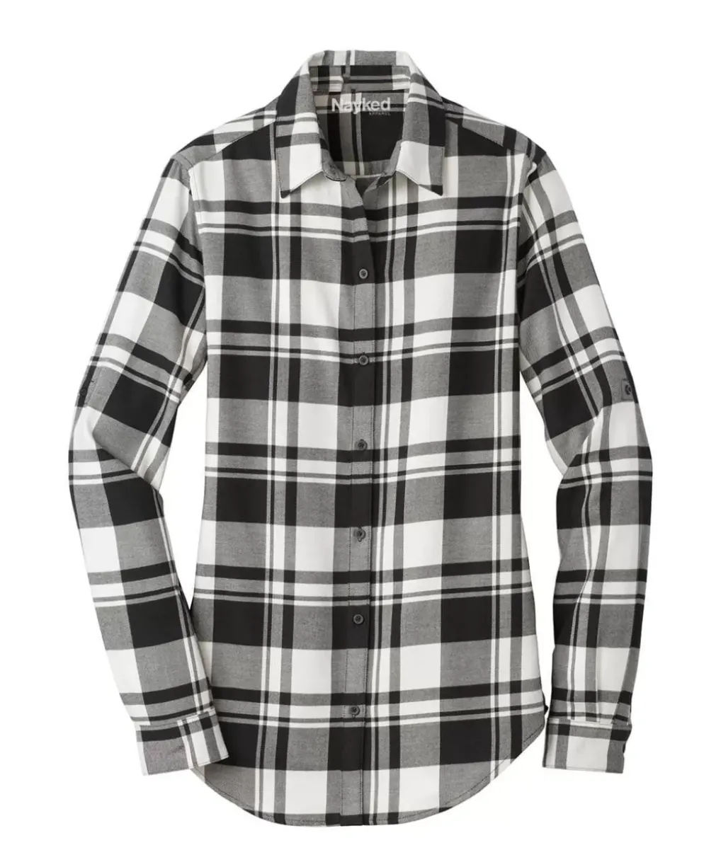 Fashion Nayked Apparel Women'S Ridiculously Soft Plaid Flannel Tunic Shirt