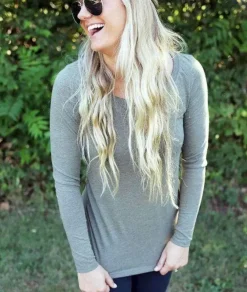 Hot Nayked Apparel Women'S Ridiculously Soft Lightweight Long Sleeve Scoop-Neck T-Shirt