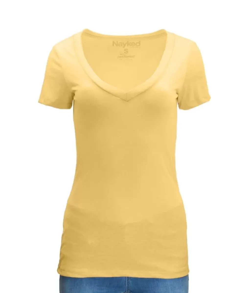 Hot Nayked Apparel Women'S Ridiculously Soft Midweight V-Neck T-Shirt