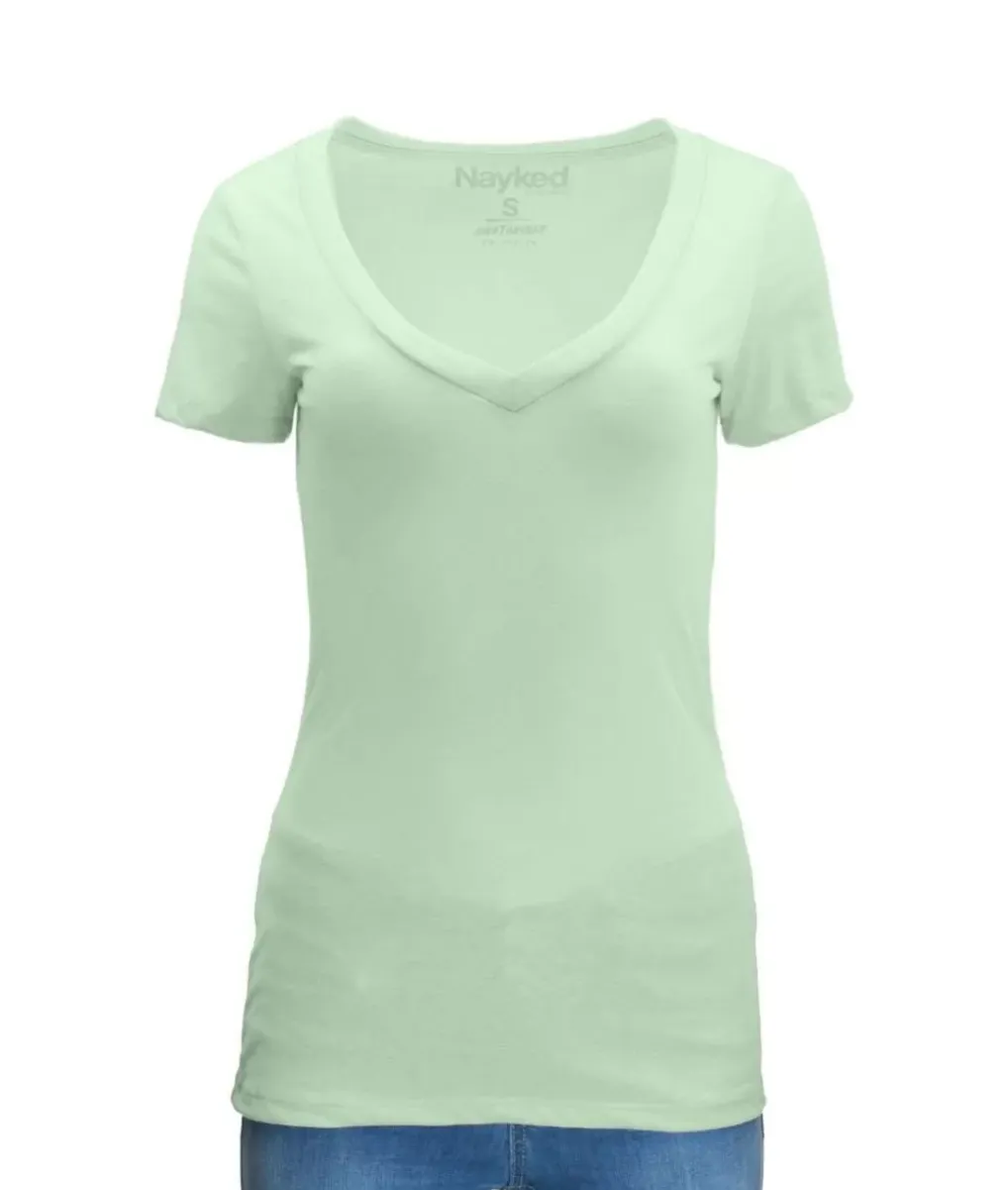 Hot Nayked Apparel Women'S Ridiculously Soft Midweight V-Neck T-Shirt