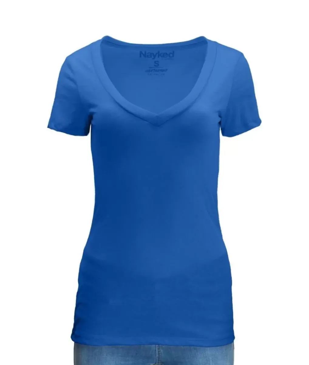 Hot Nayked Apparel Women'S Ridiculously Soft Midweight V-Neck T-Shirt