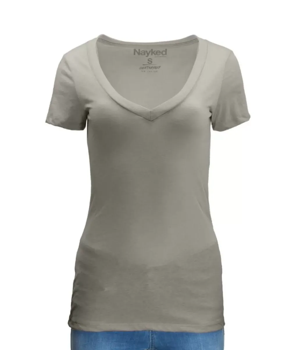 Hot Nayked Apparel Women'S Ridiculously Soft Midweight V-Neck T-Shirt