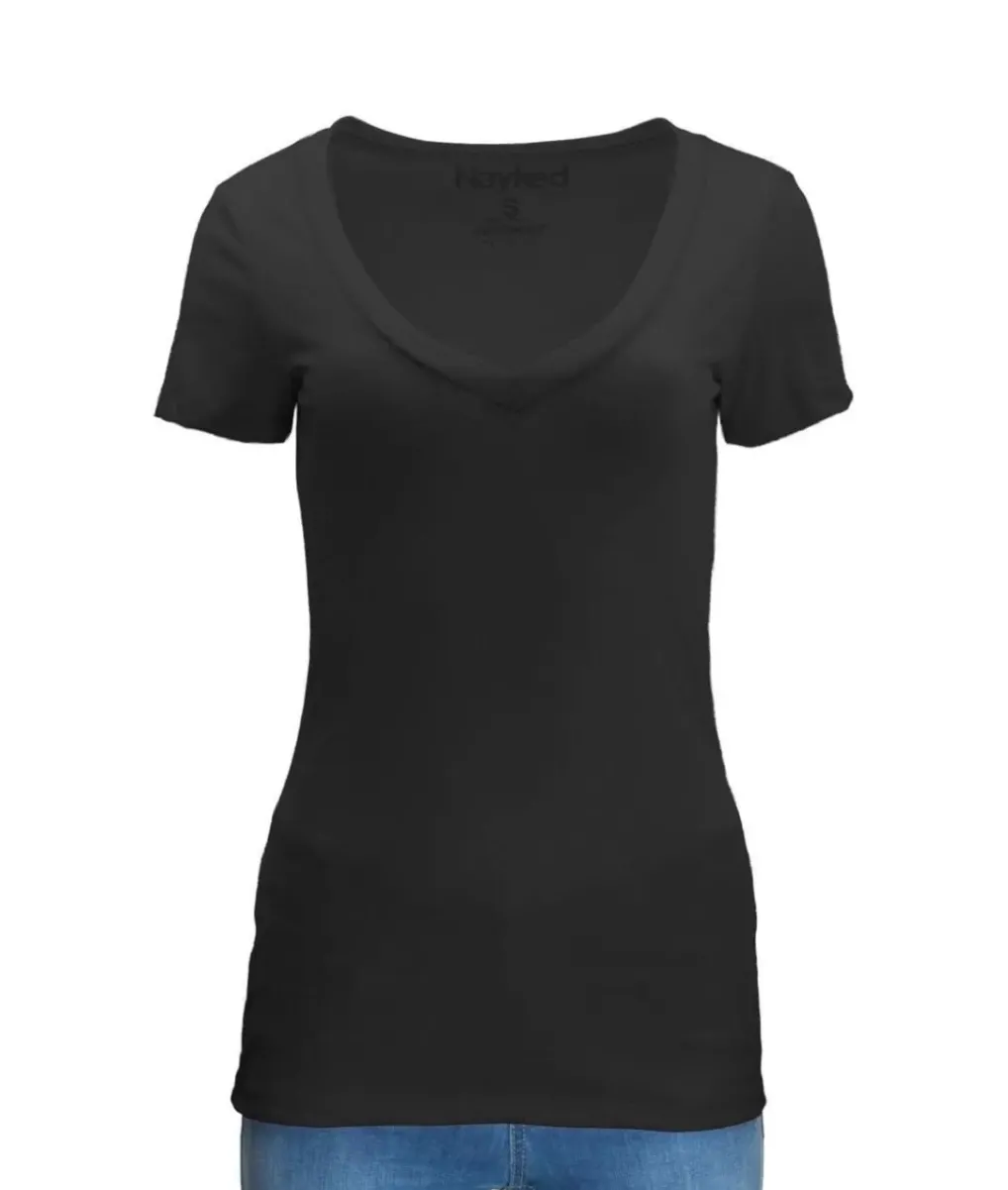 Hot Nayked Apparel Women'S Ridiculously Soft Midweight V-Neck T-Shirt