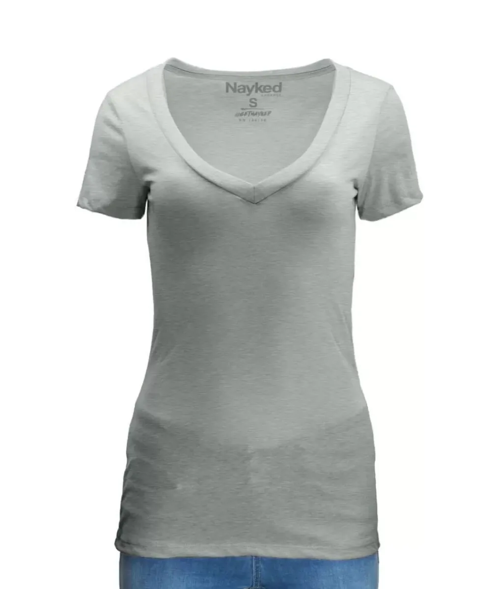 Hot Nayked Apparel Women'S Ridiculously Soft Midweight V-Neck T-Shirt