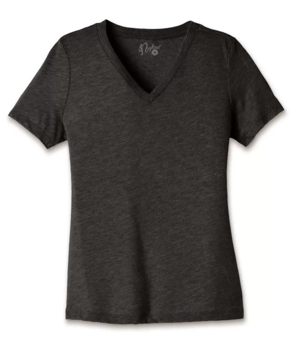 Hot Nayked Apparel Women'S Ridiculously Soft Relaxed Fit Lightweight V-Neck T-Shirt