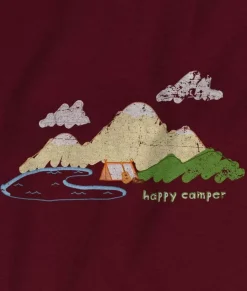 New Nayked Apparel Women'S Ridiculously Soft 100% Cotton Graphic Tee | Happy Camper