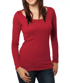 Outlet Nayked Apparel Women'S Ridiculously Soft Lightweight Long Sleeve Scoop-Neck T-Shirt
