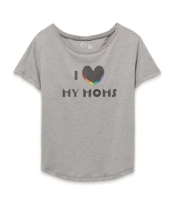 Best Nayked Apparel Women'S Ridiculously Soft Vintage Oversized Graphic Tee | I Love My Moms