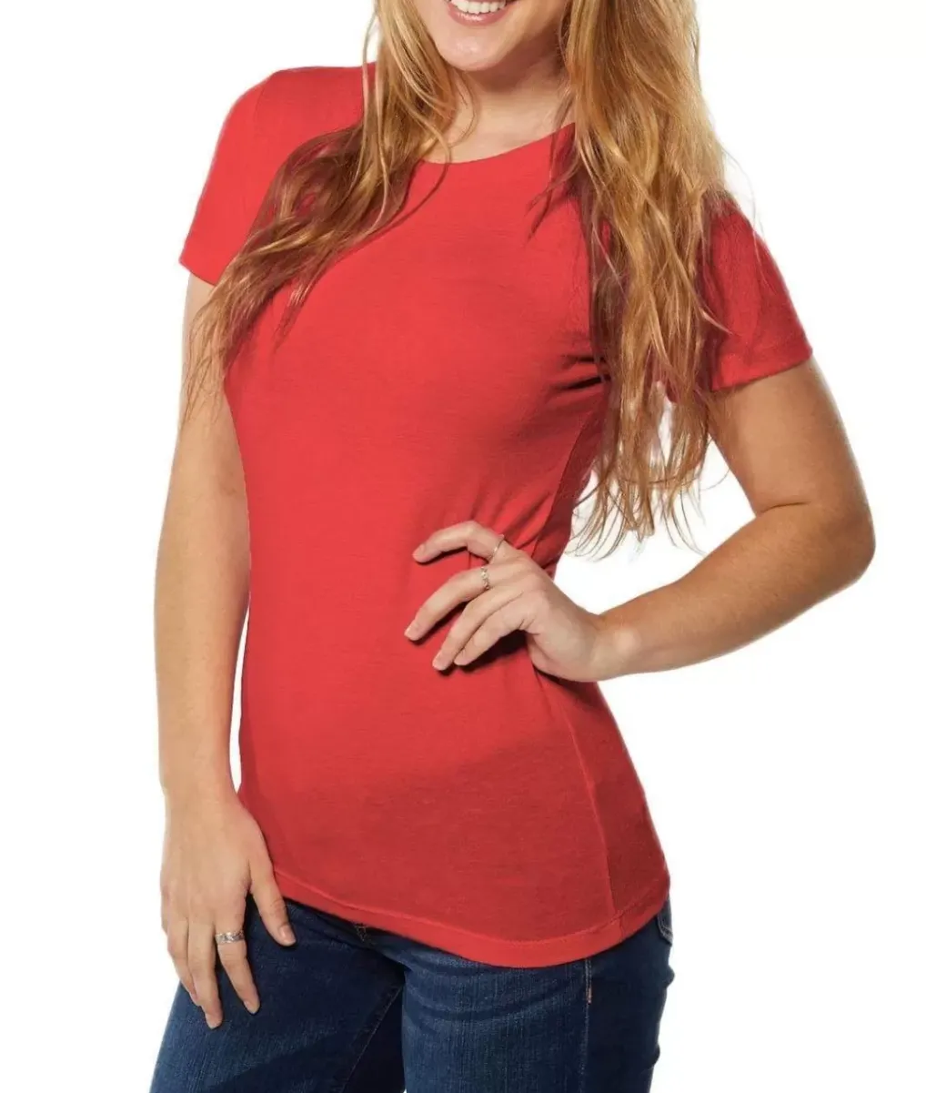 Best Nayked Apparel Women'S Ridiculously Soft Lightweight Crew Neck T-Shirt