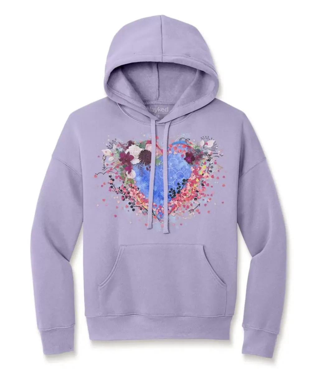 New Nayked Apparel Women'S Ridiculously Soft Oversized Graphic Fleece Hoodie | Heart Art