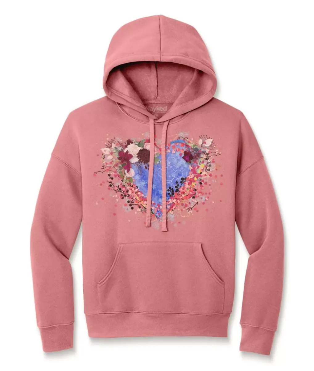 New Nayked Apparel Women'S Ridiculously Soft Oversized Graphic Fleece Hoodie | Heart Art