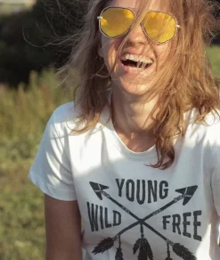 Discount Nayked Apparel Women'S Ridiculously Soft Lightweight Graphic Tee | Young Wild Free