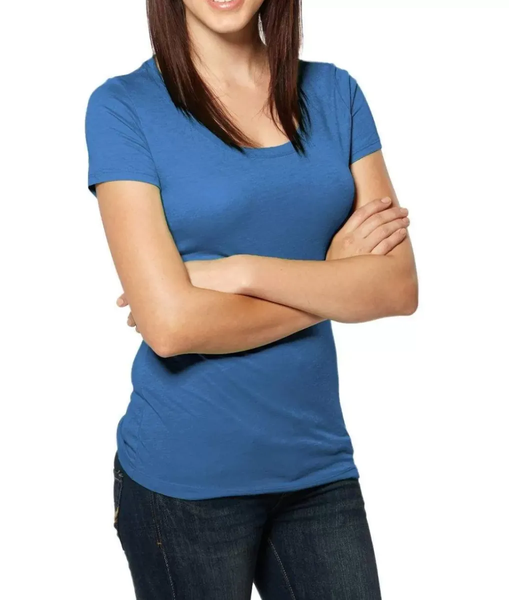 Outlet Nayked Apparel Women'S Ridiculously Soft Lightweight Deep Scoop-Neck T-Shirt