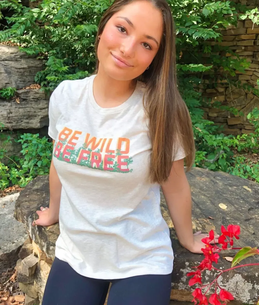 Fashion Nayked Apparel Women'S Ridiculously Soft Midweight Graphic Tee | Be Wild, Be Free