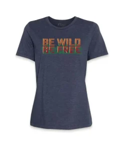 Fashion Nayked Apparel Women'S Ridiculously Soft Midweight Graphic Tee | Be Wild, Be Free