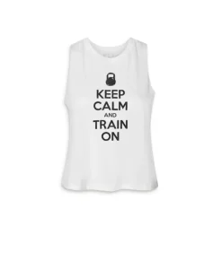 Fashion Nayked Apparel Women'S Ridiculously Soft Cropped Racerback Graphic Tank | Keep Calm