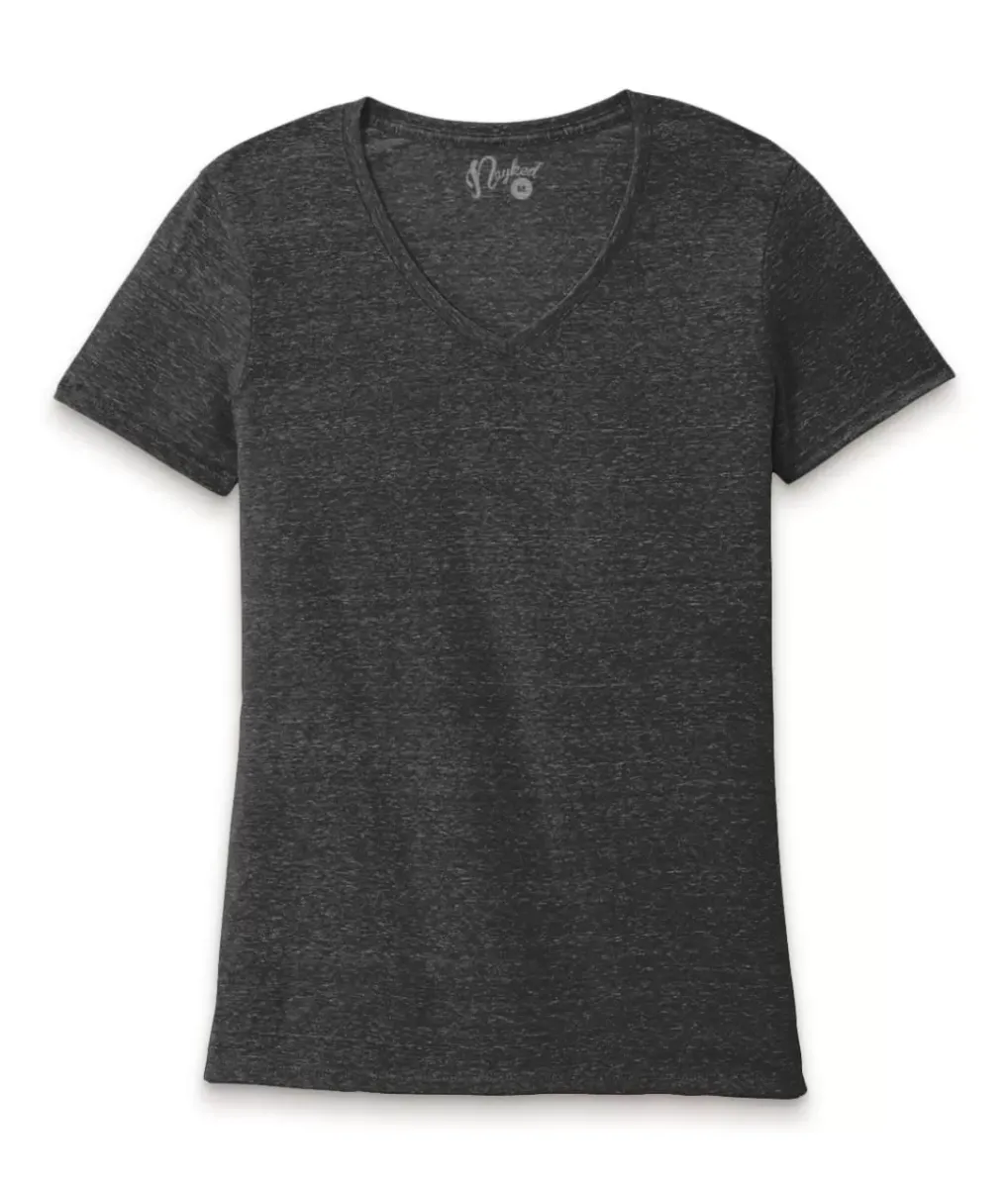 Sale Nayked Apparel Women'S Ridiculously Soft Snow Heather V-Neck T-Shirt