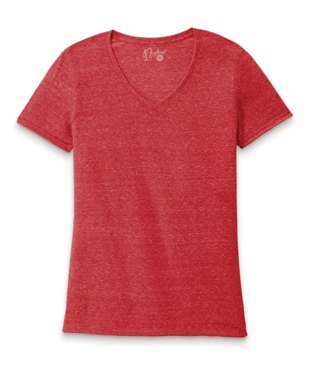 Sale Nayked Apparel Women'S Ridiculously Soft Snow Heather V-Neck T-Shirt