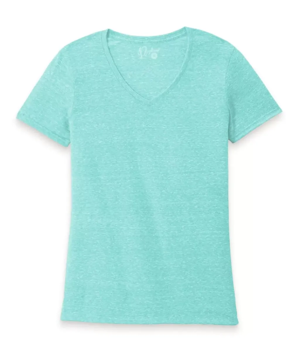 New Nayked Apparel Women'S Ridiculously Soft Snow Heather V-Neck T-Shirt