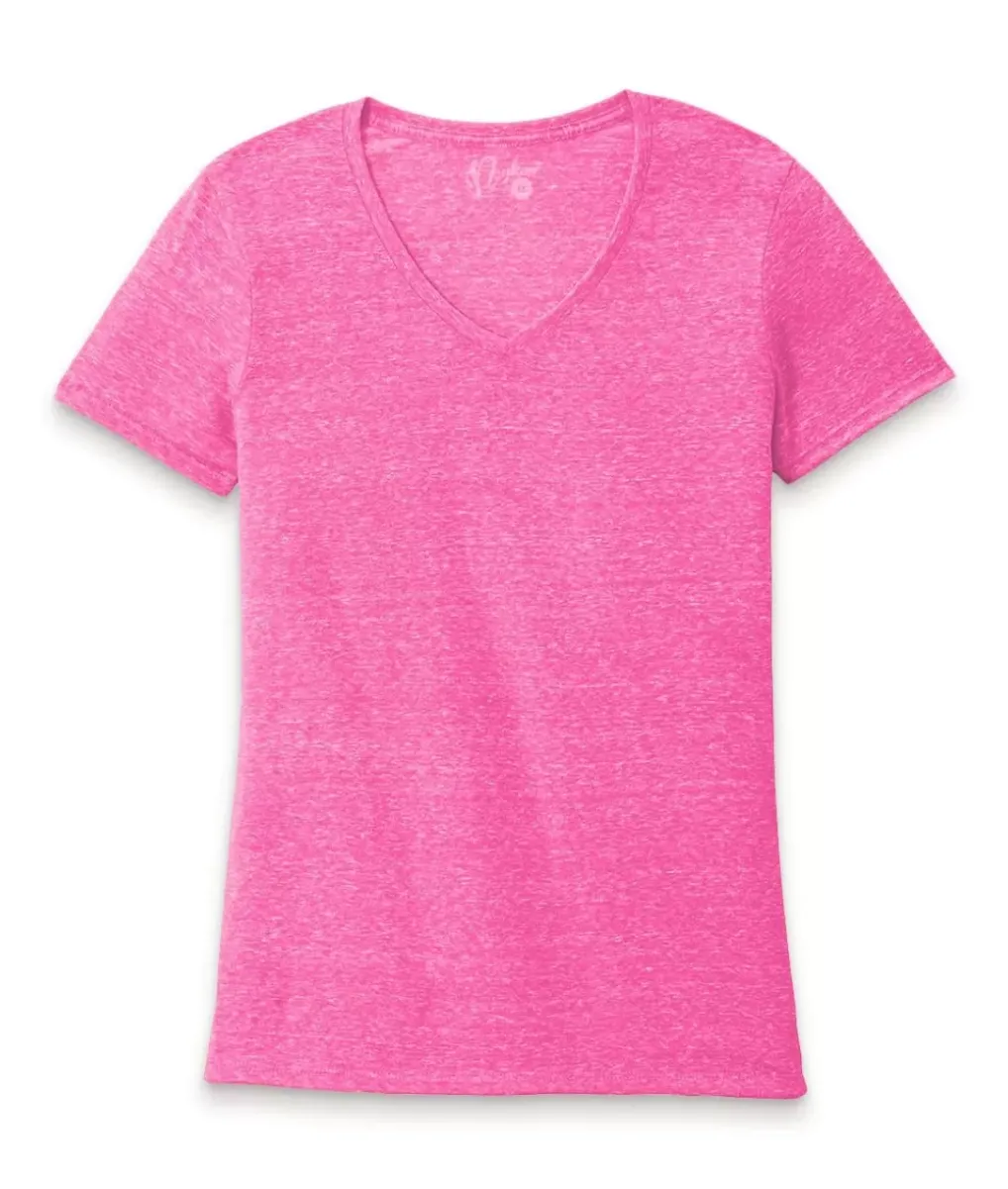 New Nayked Apparel Women'S Ridiculously Soft Snow Heather V-Neck T-Shirt