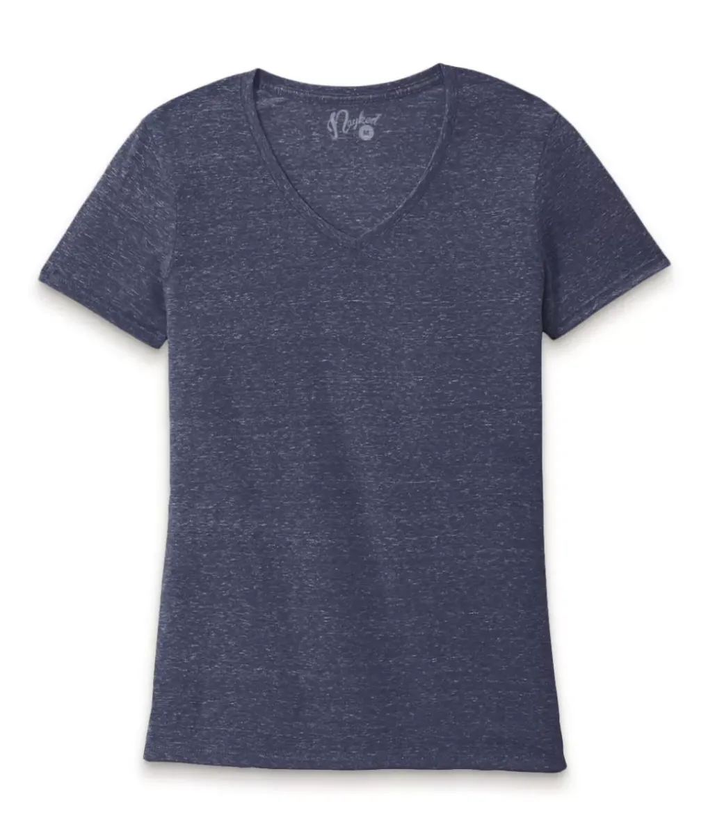 Sale Nayked Apparel Women'S Ridiculously Soft Snow Heather V-Neck T-Shirt
