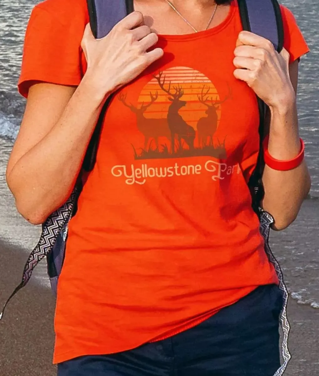 Sale Nayked Apparel Women'S Ridiculously Soft Graphic Tee | Yellowstone Park