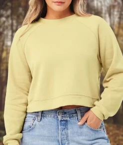 Clearance Nayked Apparel Women'S Ridiculously Soft Raglan Abbreviated Crop Pullover