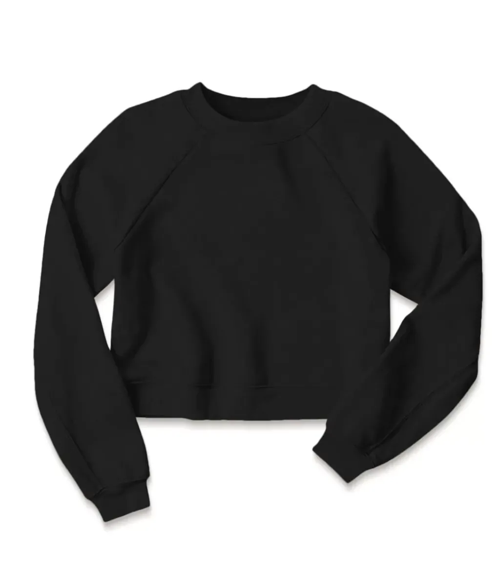 Clearance Nayked Apparel Women'S Ridiculously Soft Raglan Abbreviated Crop Pullover
