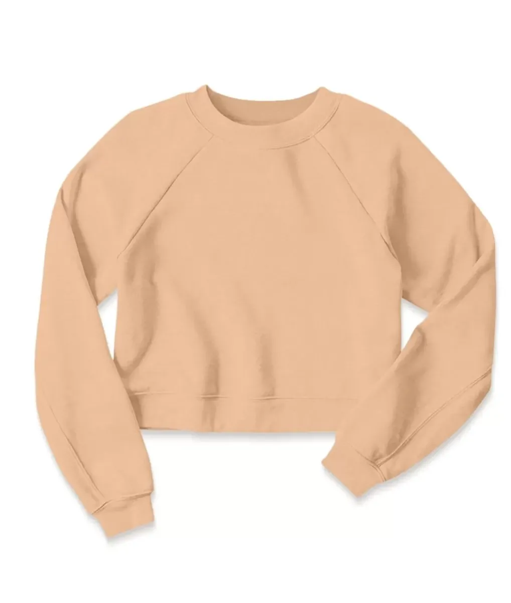 Clearance Nayked Apparel Women'S Ridiculously Soft Raglan Abbreviated Crop Pullover