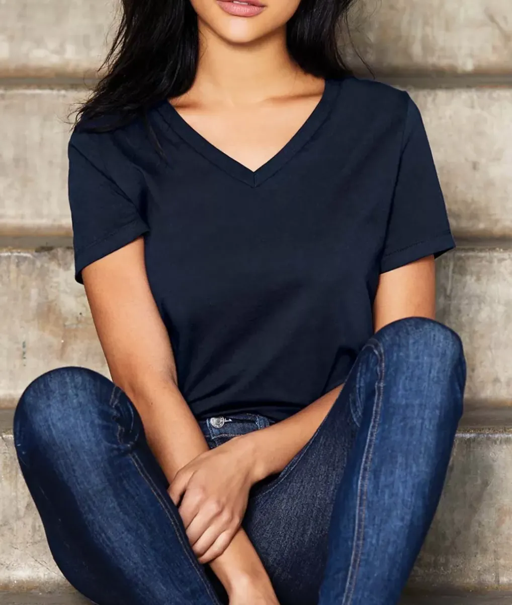 Fashion Nayked Apparel Women'S Ridiculously Soft Relaxed Fit 100% Cotton V-Neck T-Shirt