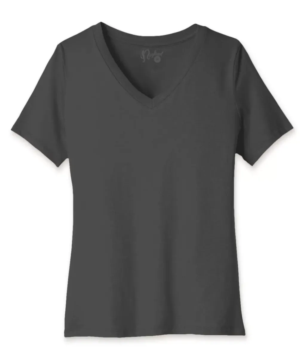 Fashion Nayked Apparel Women'S Ridiculously Soft Relaxed Fit 100% Cotton V-Neck T-Shirt