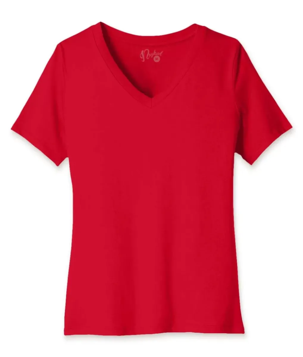 Fashion Nayked Apparel Women'S Ridiculously Soft Relaxed Fit 100% Cotton V-Neck T-Shirt